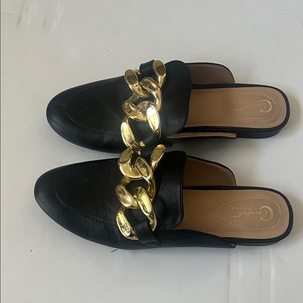 Black and Gold Women's Loafers - Picture 4 of 7